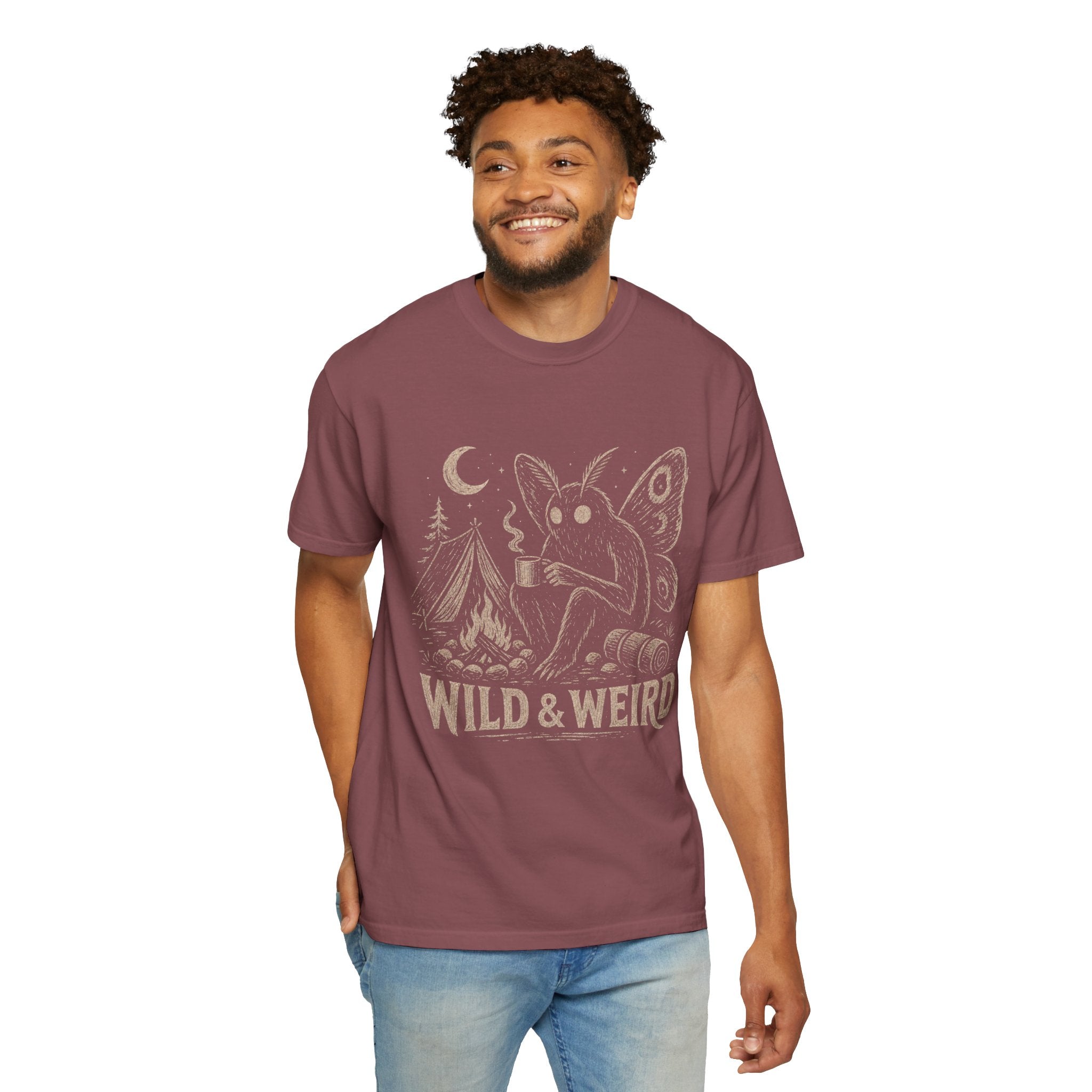 Wild & Weird Moth Tee — Campy Night Forest Graphic T-Shirt
