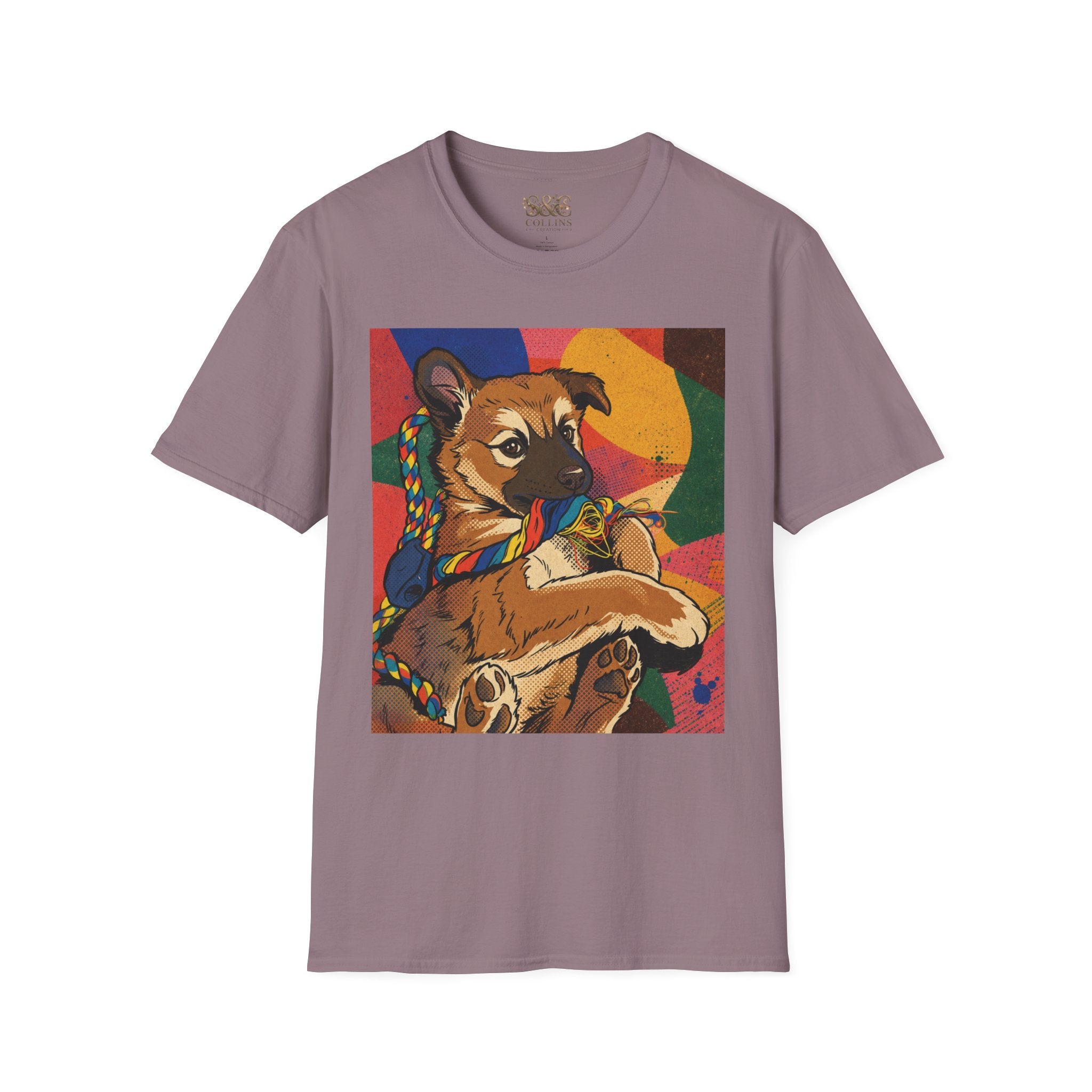 Puppy Portrait T‑Shirt – Colorful Rancor Puppy Art Graphic Tee