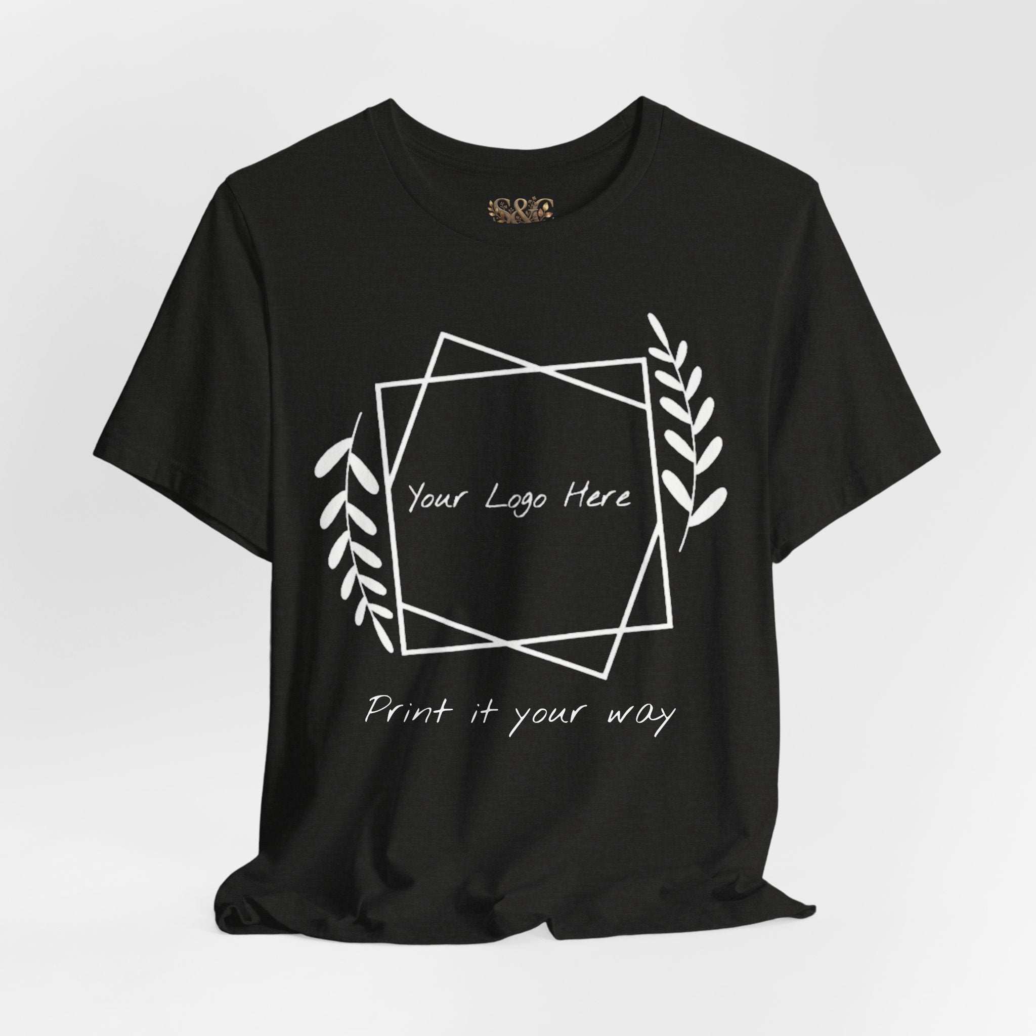 Customizable Floral Frame T‑Shirt – "Print it your way" Personalized Tee