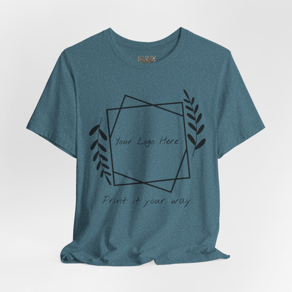 Customizable Floral Frame T‑Shirt – "Print it your way" Personalized Tee