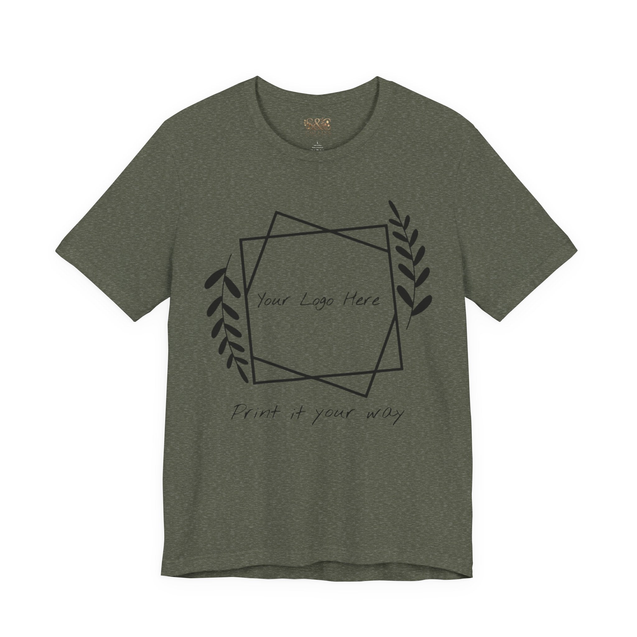 Customizable Floral Frame T‑Shirt – "Print it your way" Personalized Tee