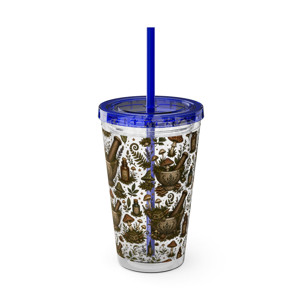 Gremlin Apothecary Mushroom Tumbler With Straw For Herbal Tea Garden Design