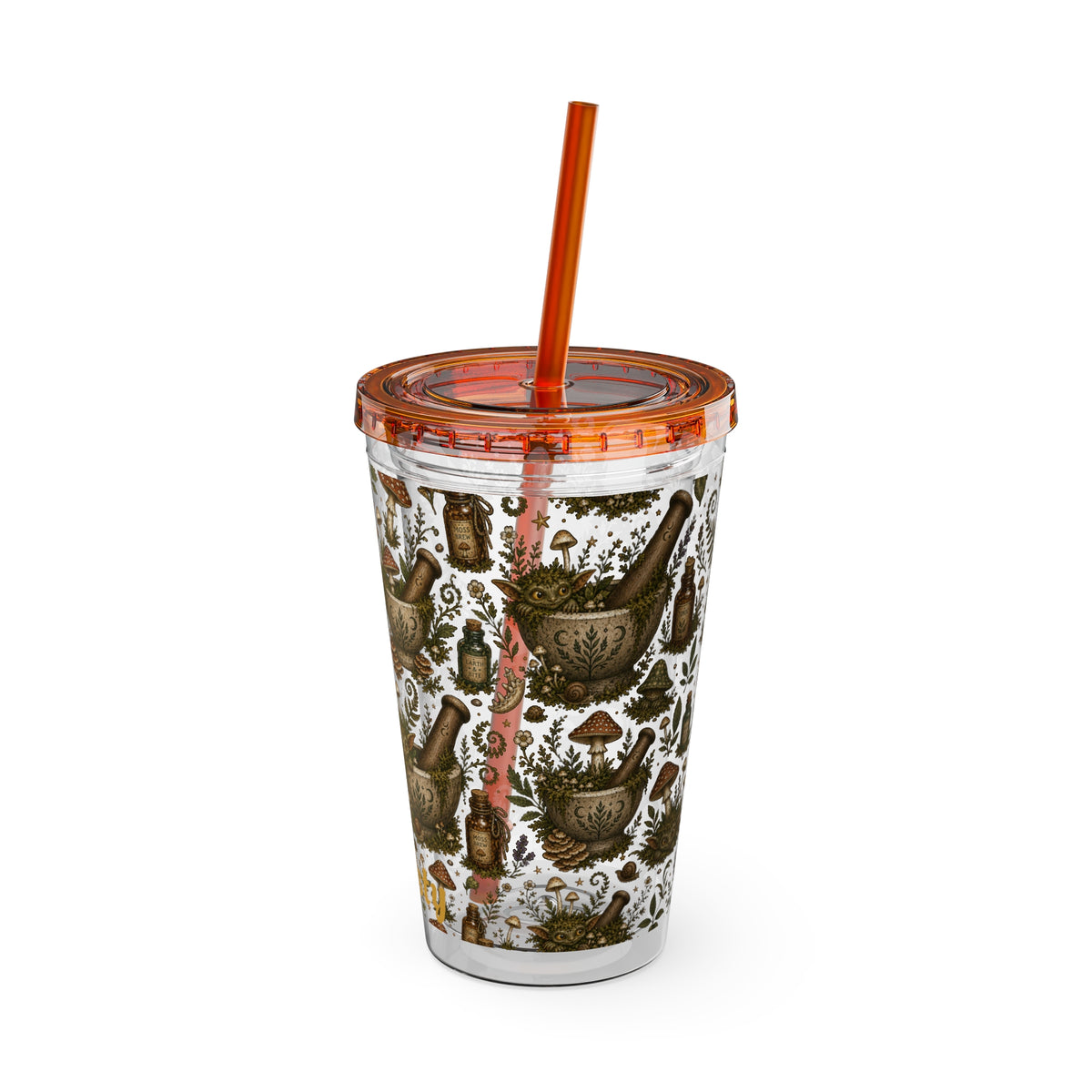 Gremlin Apothecary Mushroom Tumbler With Straw For Herbal Tea Garden Design
