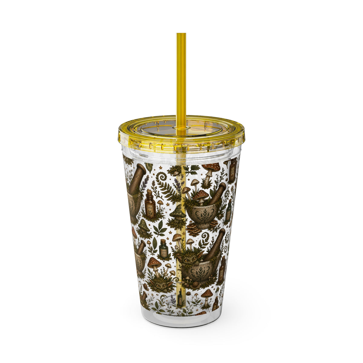 Gremlin Apothecary Mushroom Tumbler With Straw For Herbal Tea Garden Design