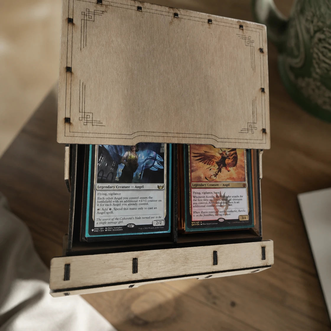 Book style double deck box