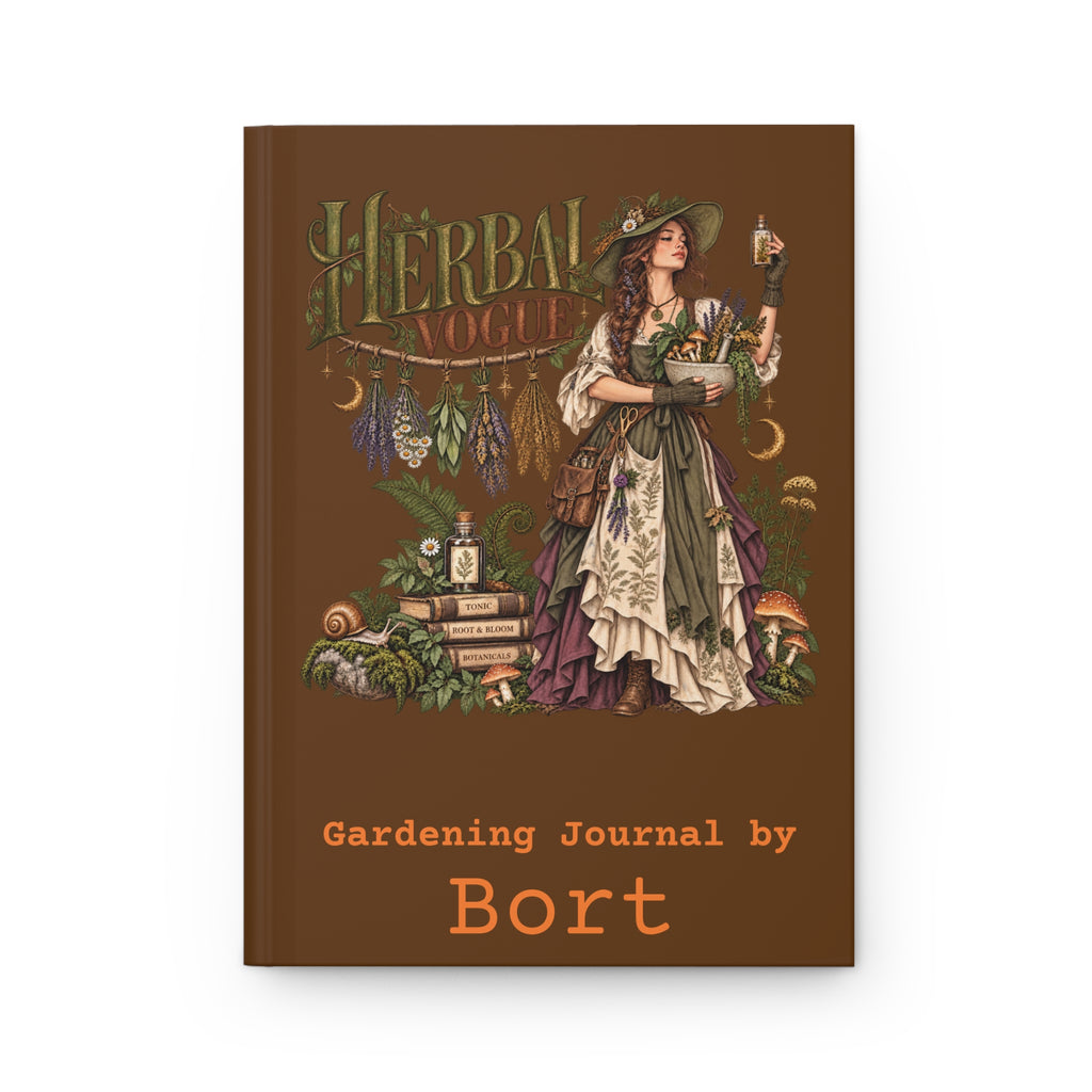 Gardening Journal — Herbalist Botanical Hardcover Notebook "Herbal Vogue"