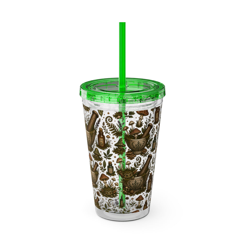 Gremlin Apothecary Mushroom Tumbler With Straw For Herbal Tea Garden Design