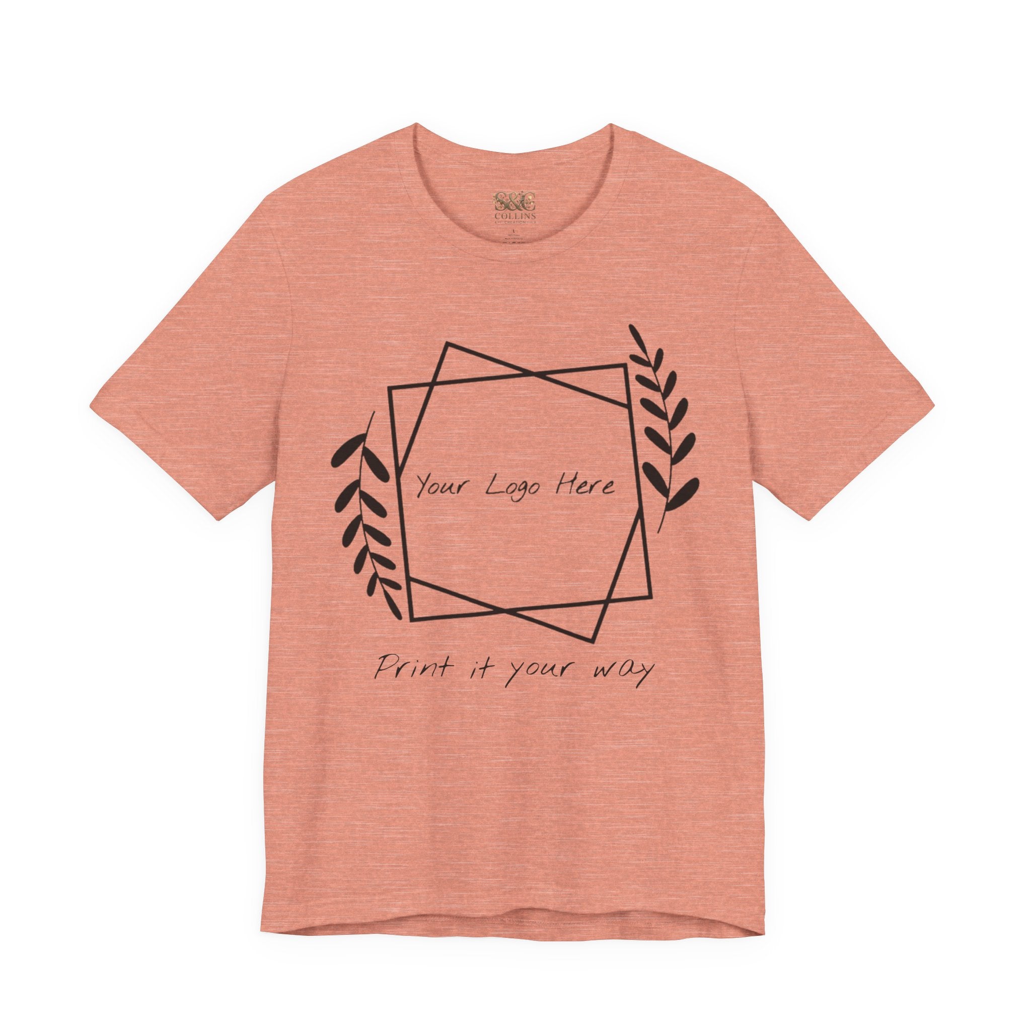 Customizable Floral Frame T‑Shirt – "Print it your way" Personalized Tee