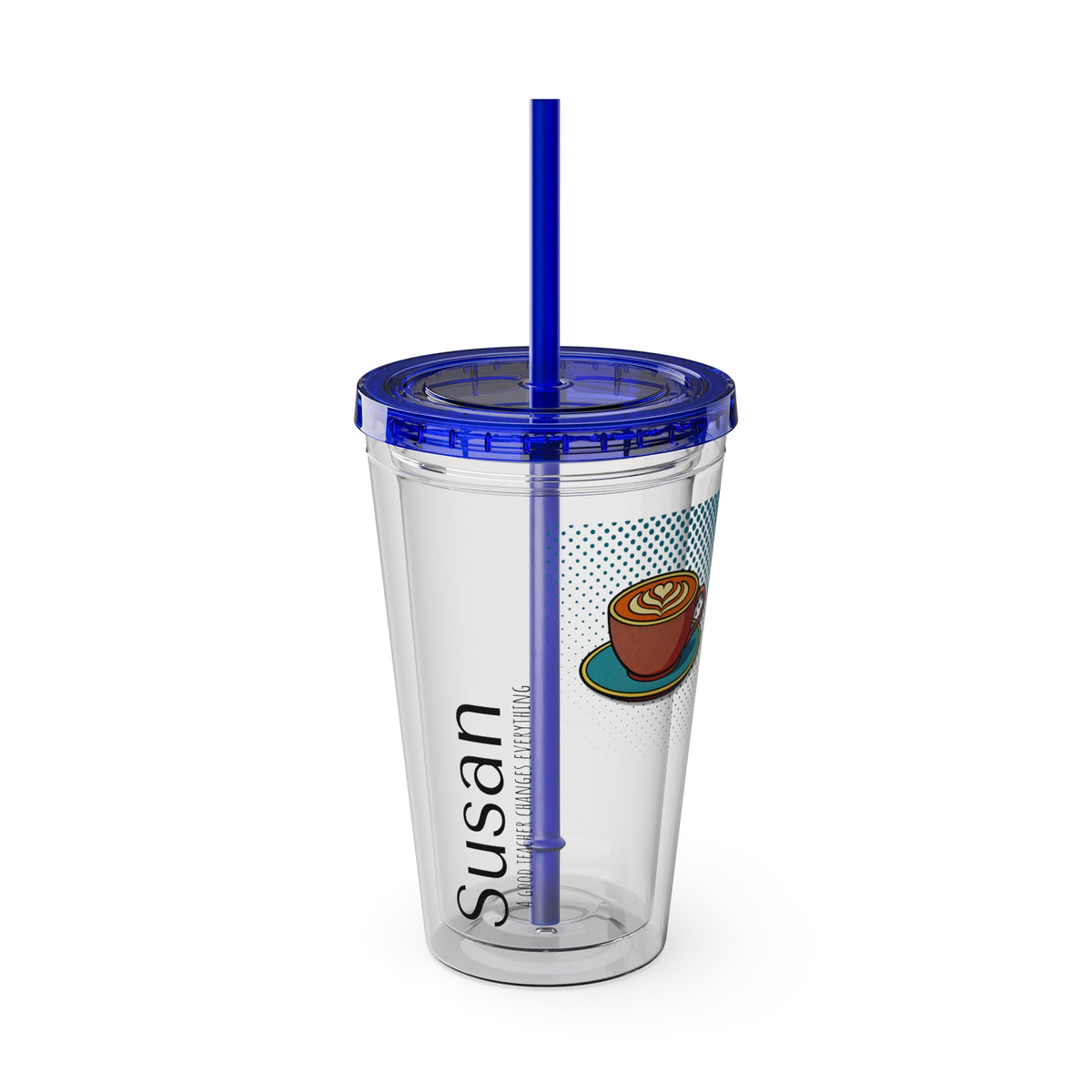 Personalized Clear Acrylic Tumbler With Custom Name Title And Logo