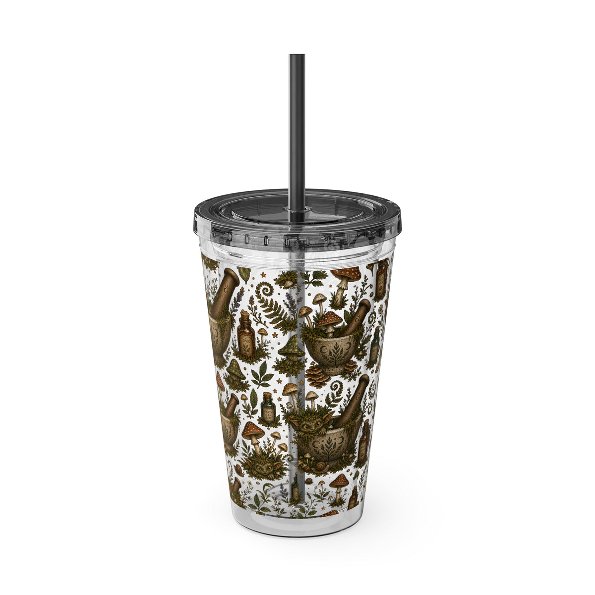 Gremlin Apothecary Mushroom Tumbler With Straw For Herbal Tea Garden Design