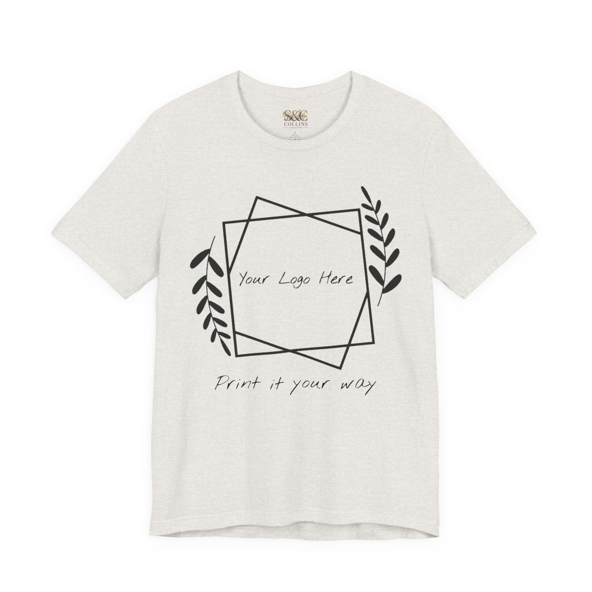 Customizable Floral Frame T‑Shirt – "Print it your way" Personalized Tee