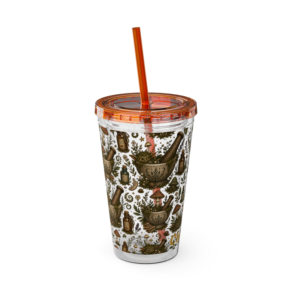 Gremlin Apothecary Mushroom Tumbler With Straw For Herbal Tea Garden Design