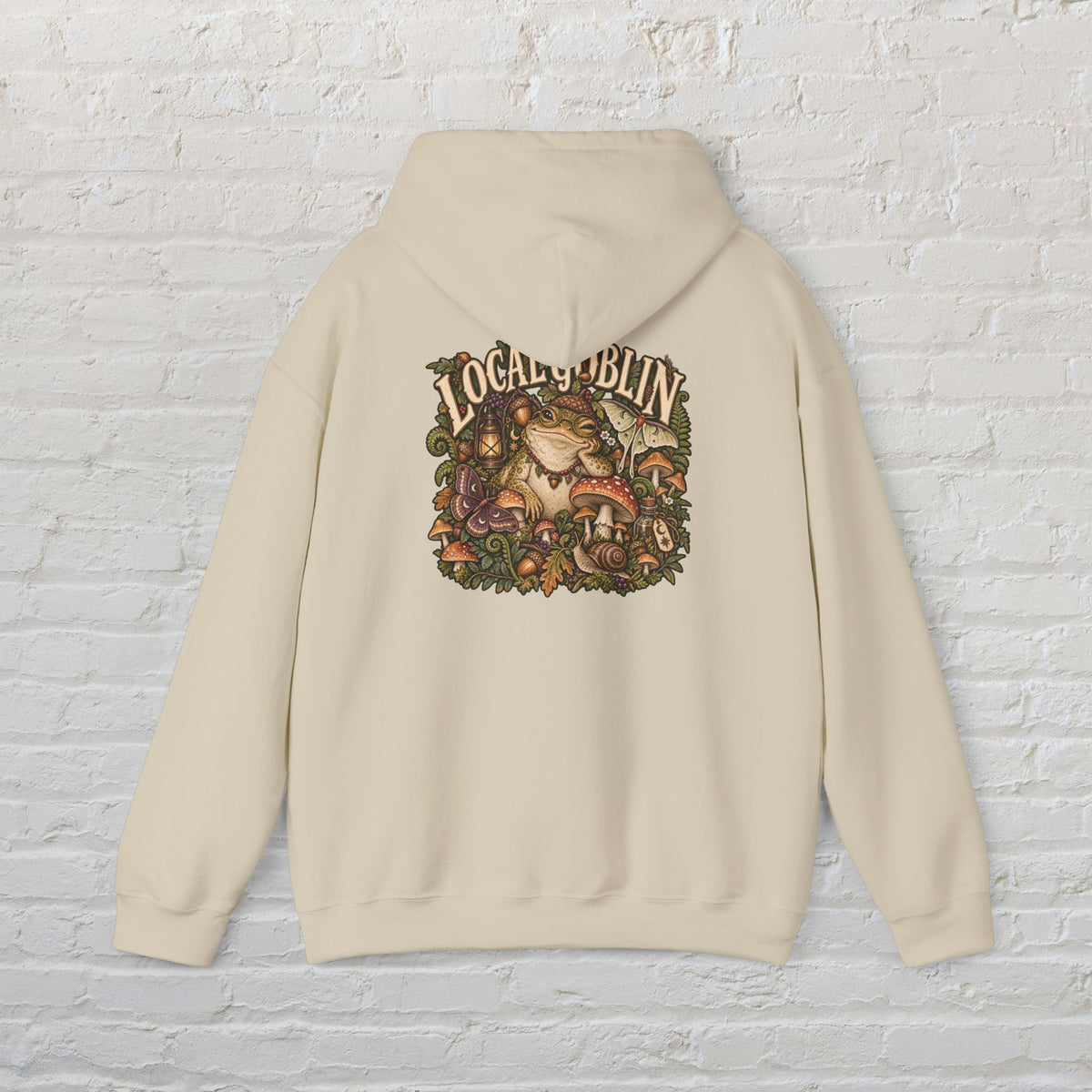 Hoodie — 'Local Goblin' Vintage Fantasy Graphic Hoodie