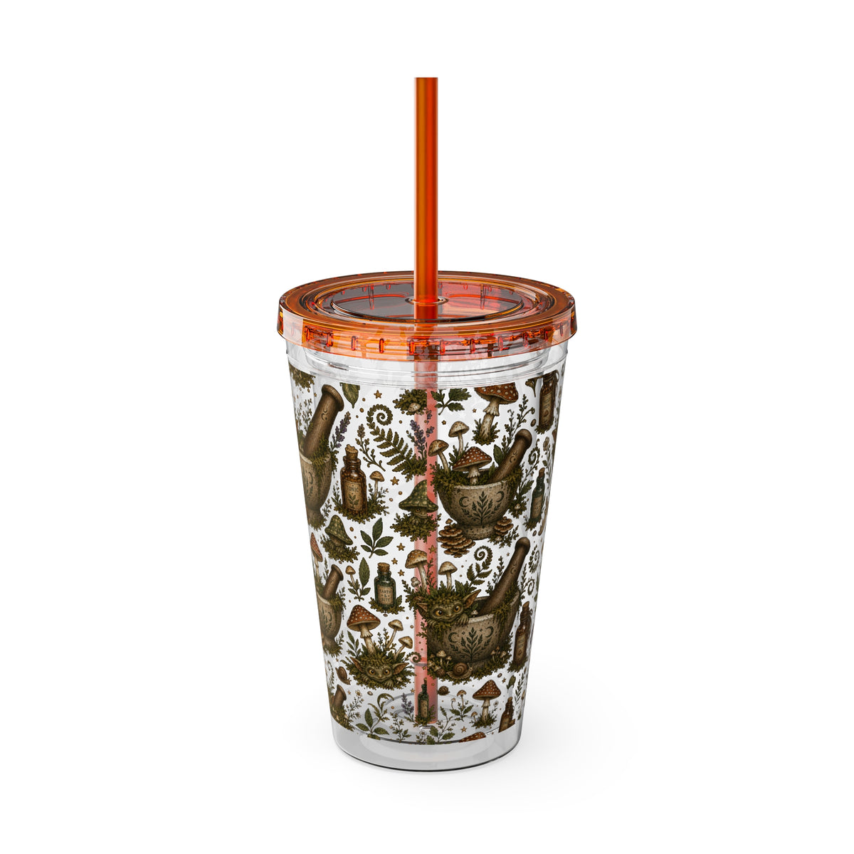 Gremlin Apothecary Mushroom Tumbler With Straw For Herbal Tea Garden Design