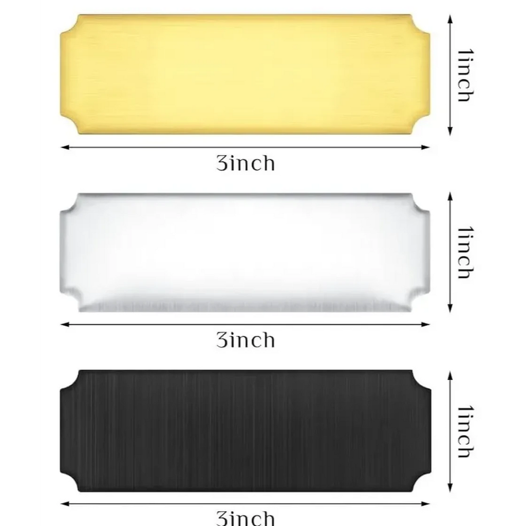 Engravable stainless steel adhesive name plate
