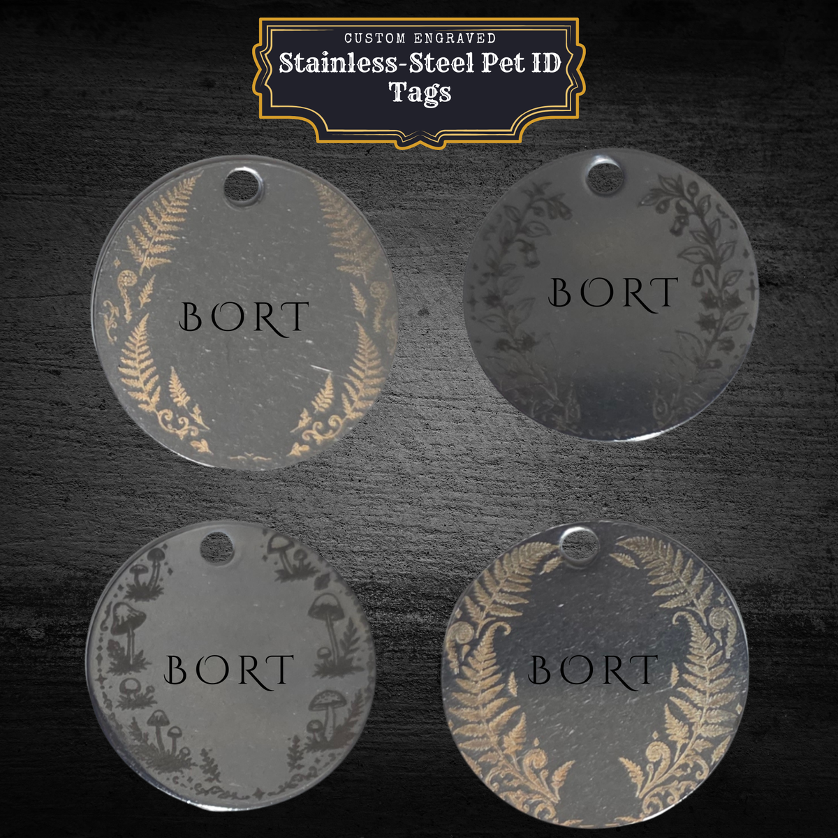 Custom Engraved Stainless Steel Pet Tag | Custom Engraved Stainless Steel Keychain