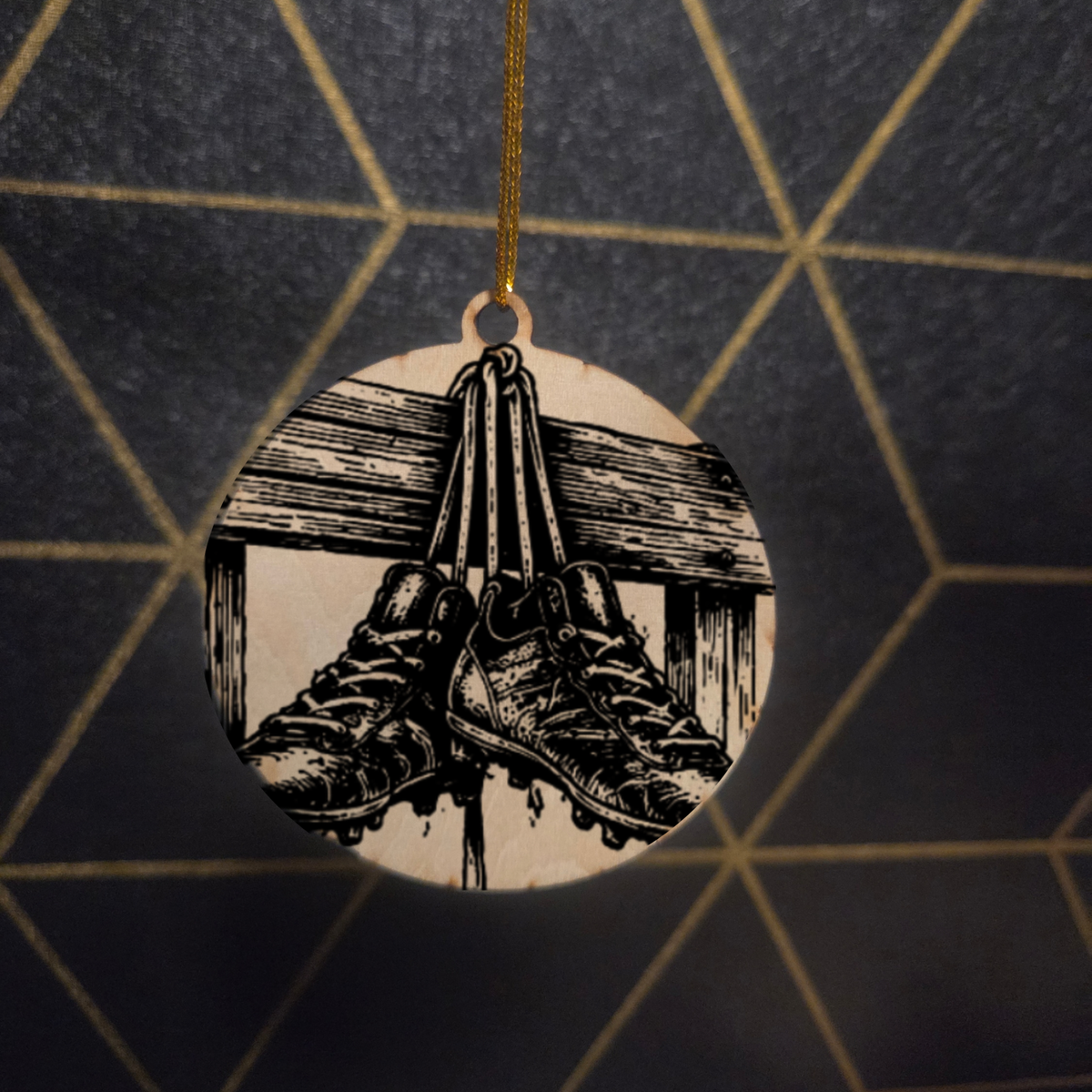 Football— Wood Cut 3" Christmas Ornament