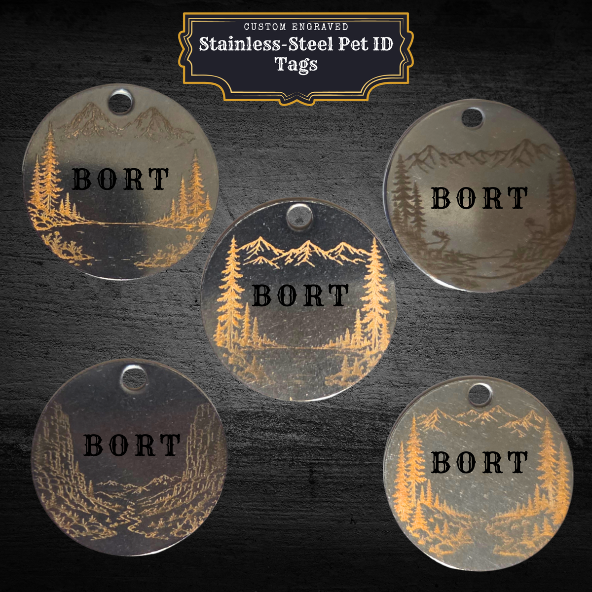 Custom Engraved Stainless Steel Pet Tag | Custom Engraved Stainless Steel Keychain