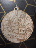 Reading Book Lover — Wood Cut 3" Christmas Ornament