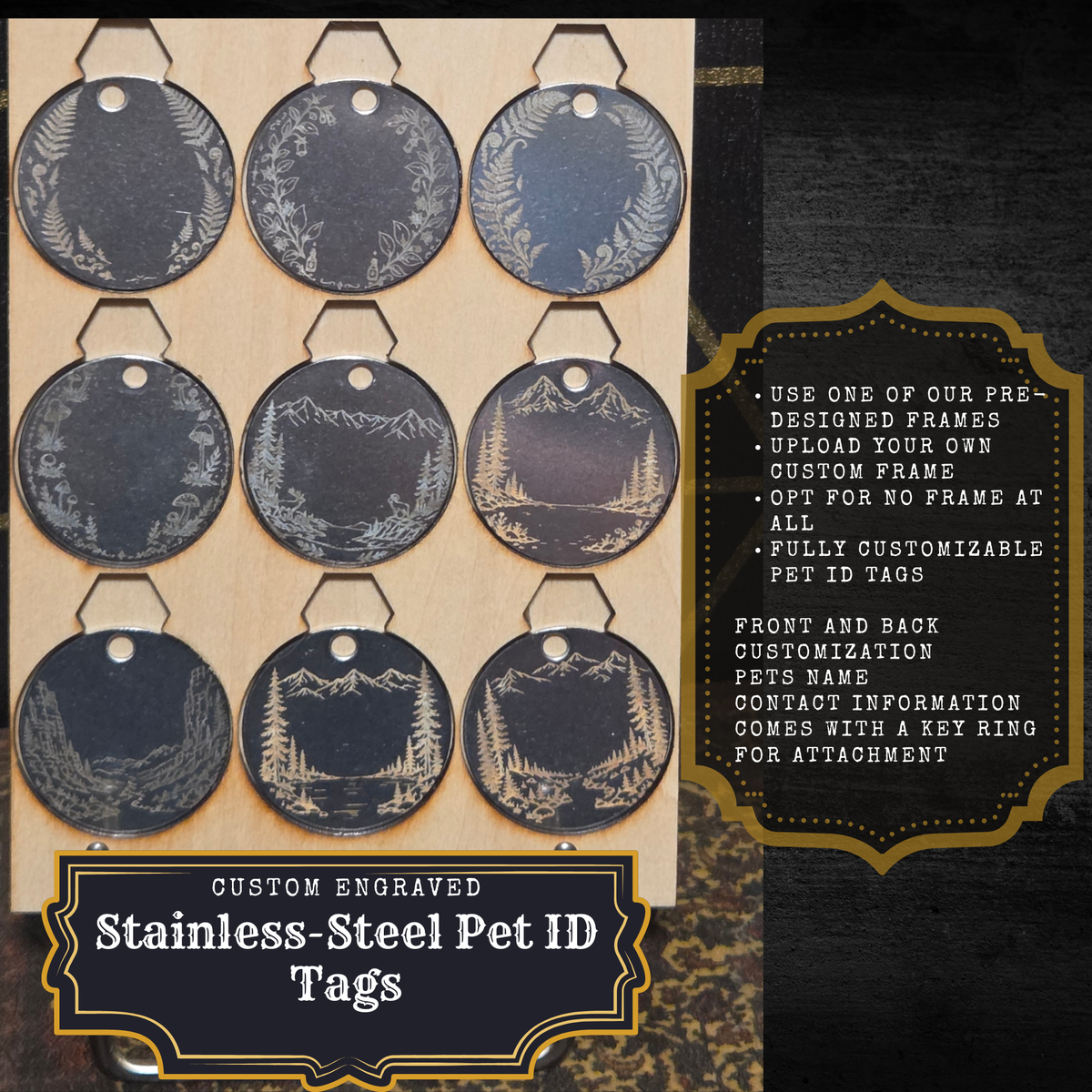 Custom Engraved Stainless Steel Pet Tag | Custom Engraved Stainless Steel Keychain