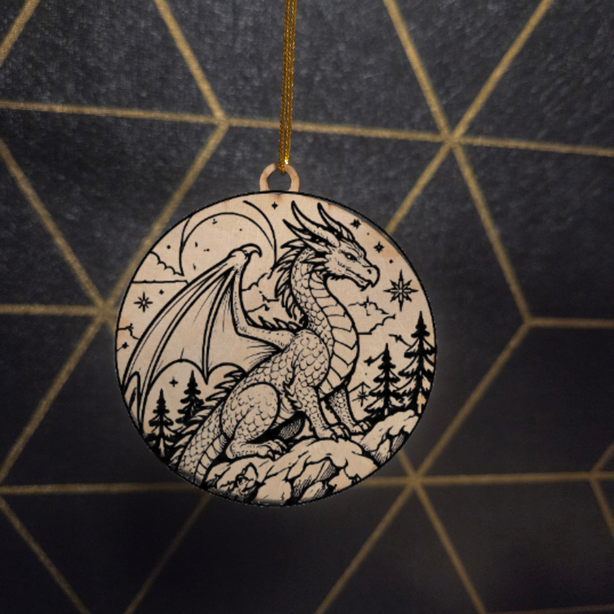Fantasy Creatures— Wood Cut 3" Christmas Ornament