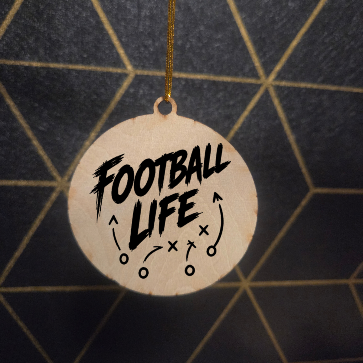 Football— Wood Cut 3" Christmas Ornament