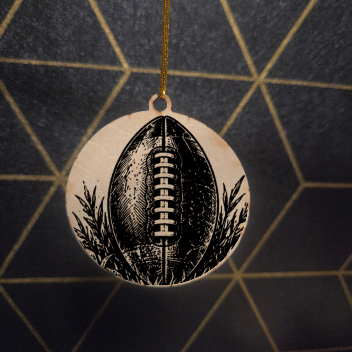 Football— Wood Cut 3" Christmas Ornament