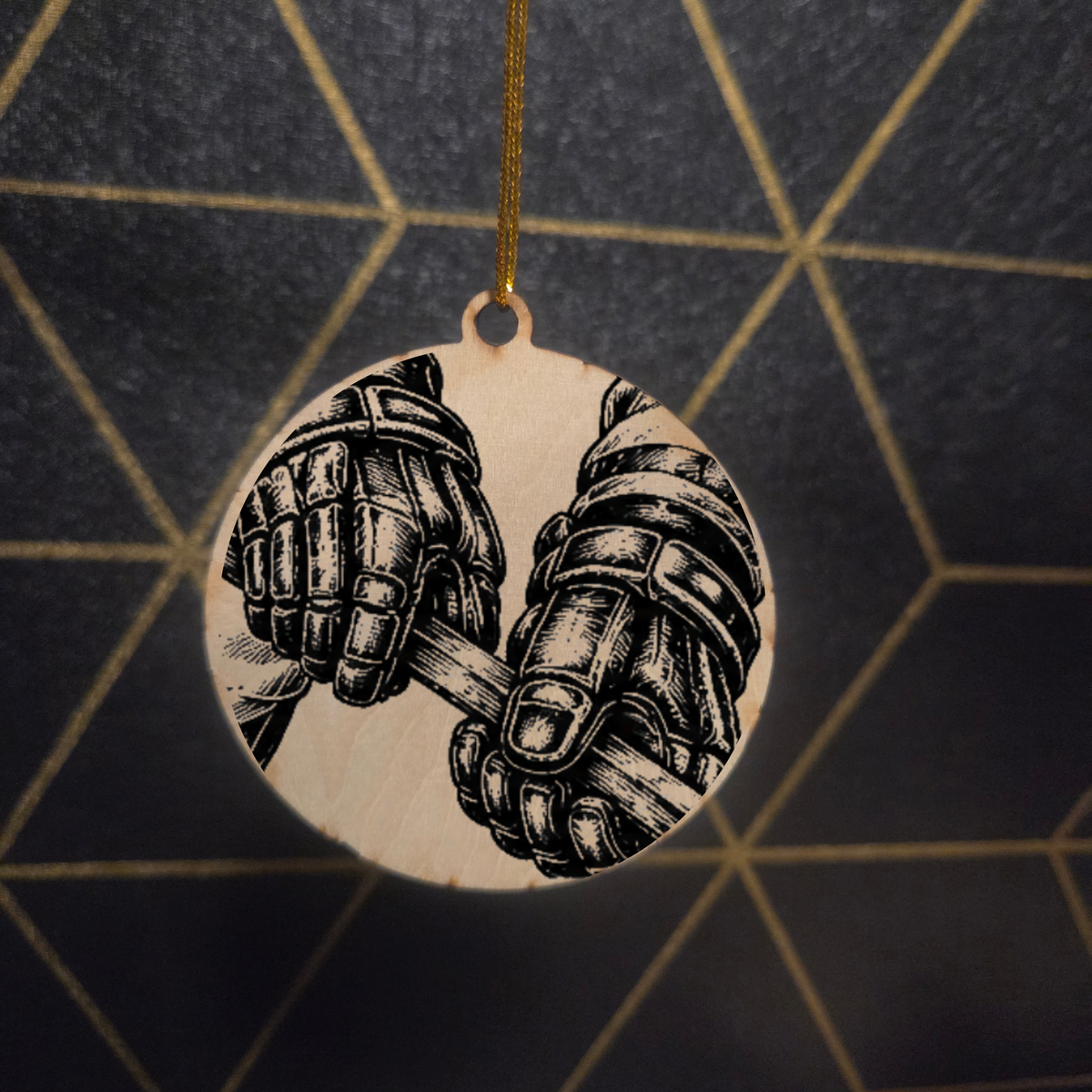 Hockey — Wood Cut 3" Christmas Ornament