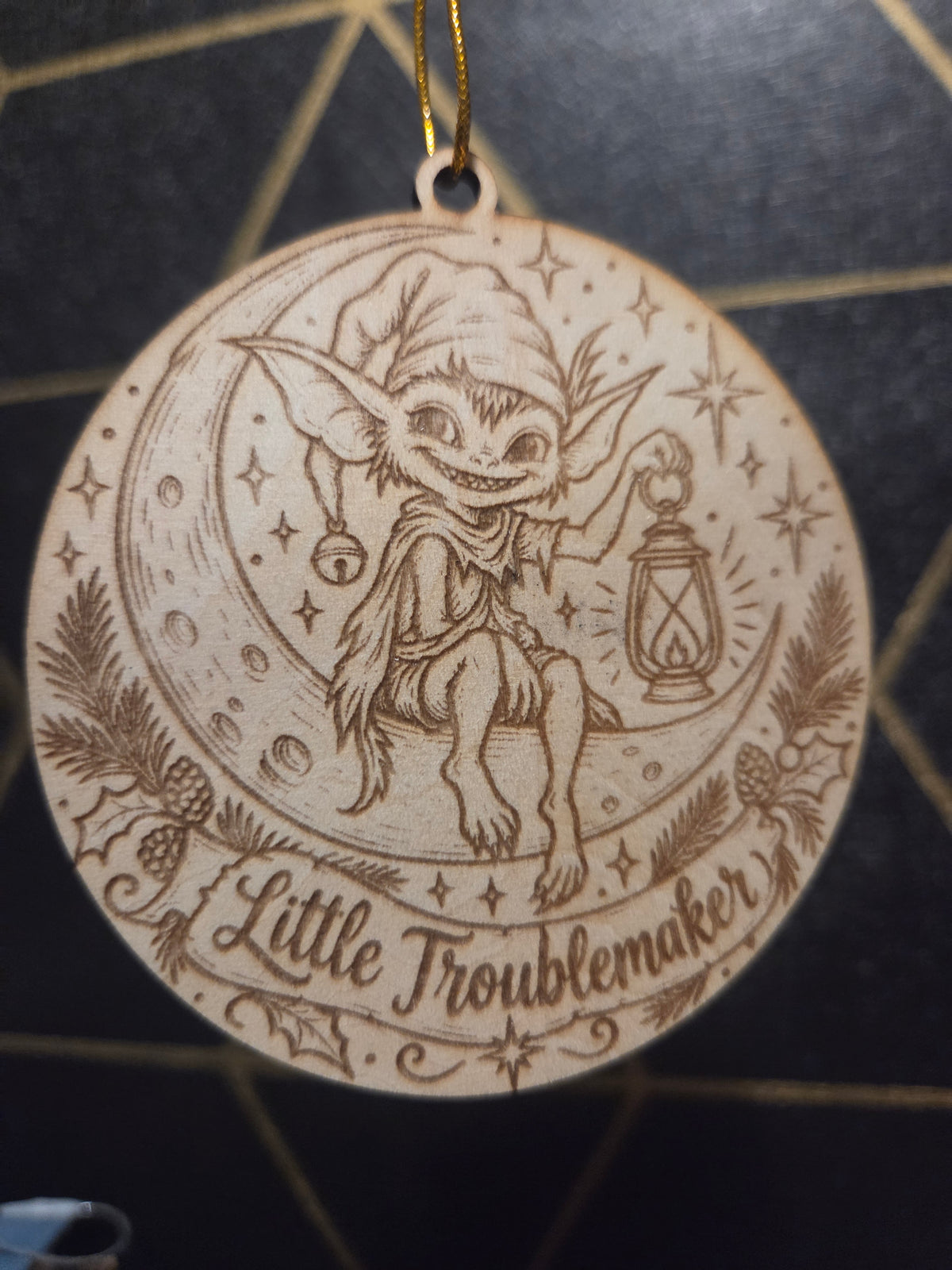 Fantasy— Wood Cut 3" Christmas Ornament