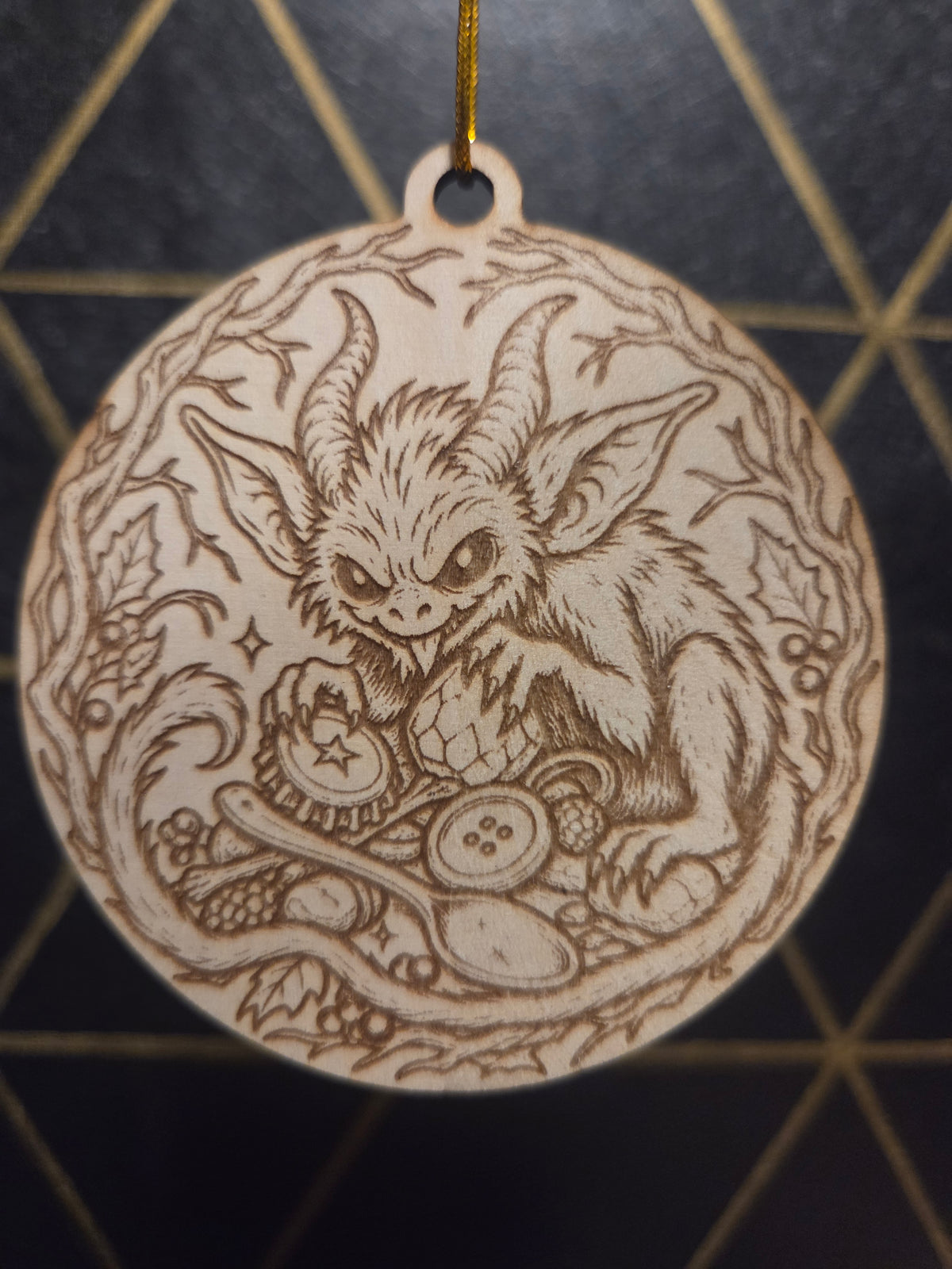 Fantasy— Wood Cut 3" Christmas Ornament