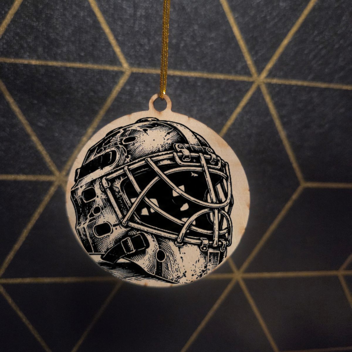 Hockey — Wood Cut 3" Christmas Ornament