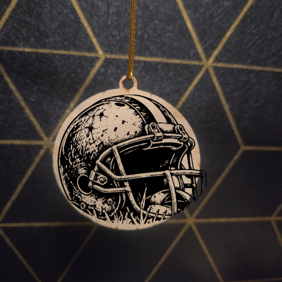 Football— Wood Cut 3" Christmas Ornament