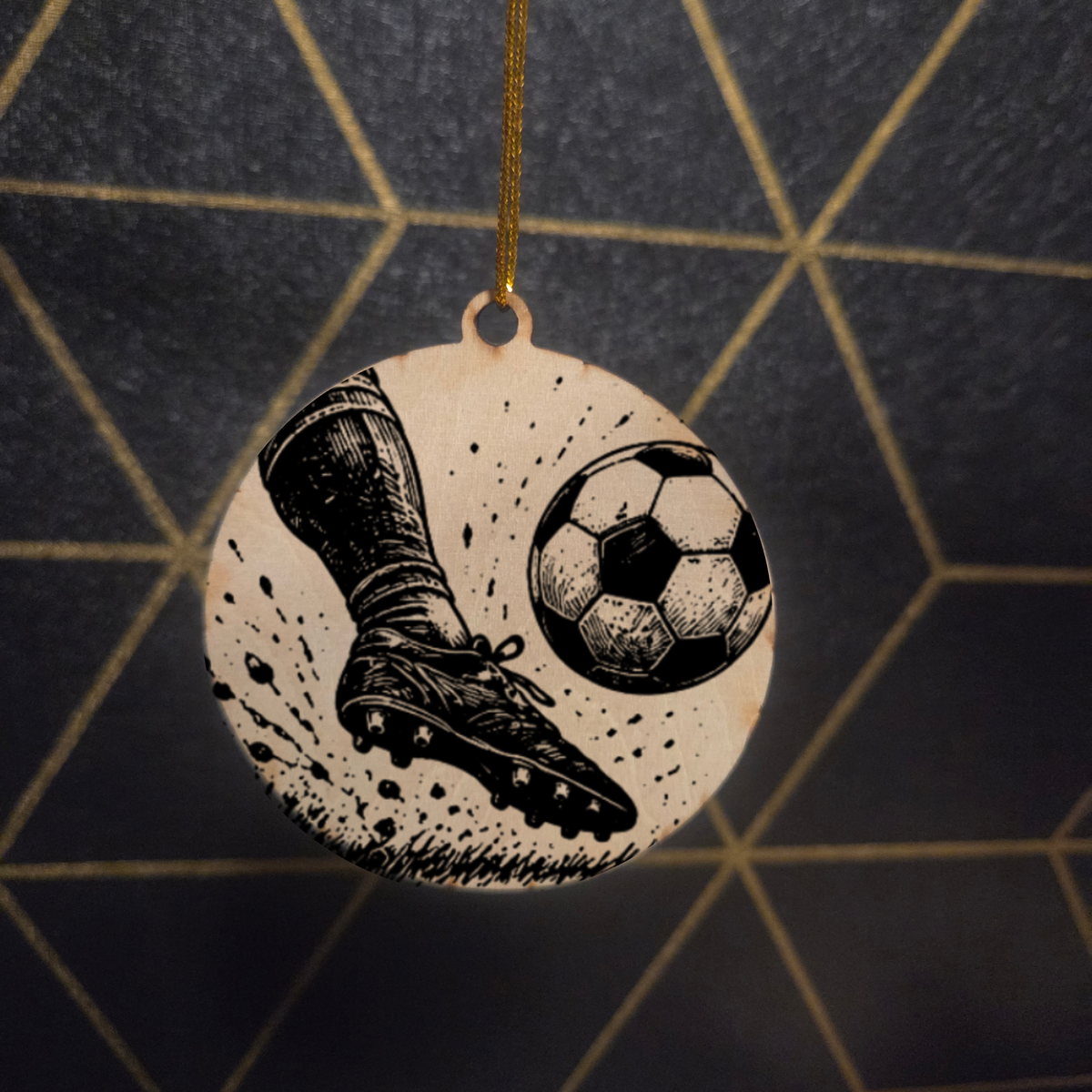 Soccer — Wood Cut 3" Christmas Ornament
