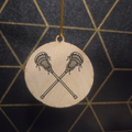 Lacrosse — Wood Cut 3" Christmas Ornament