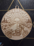 Motorcycle, Motocross, and Monstertrucks — Wood Cut 3" Christmas Ornament