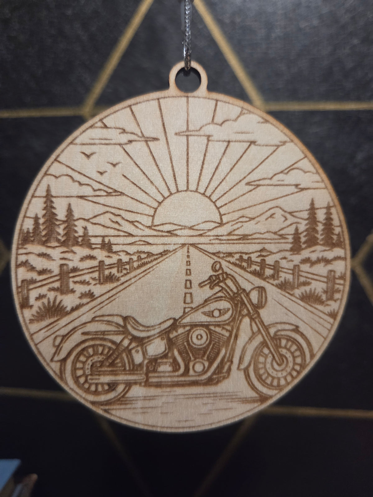 Motorcycle, Motocross, and Monstertrucks — Wood Cut 3" Christmas Ornament