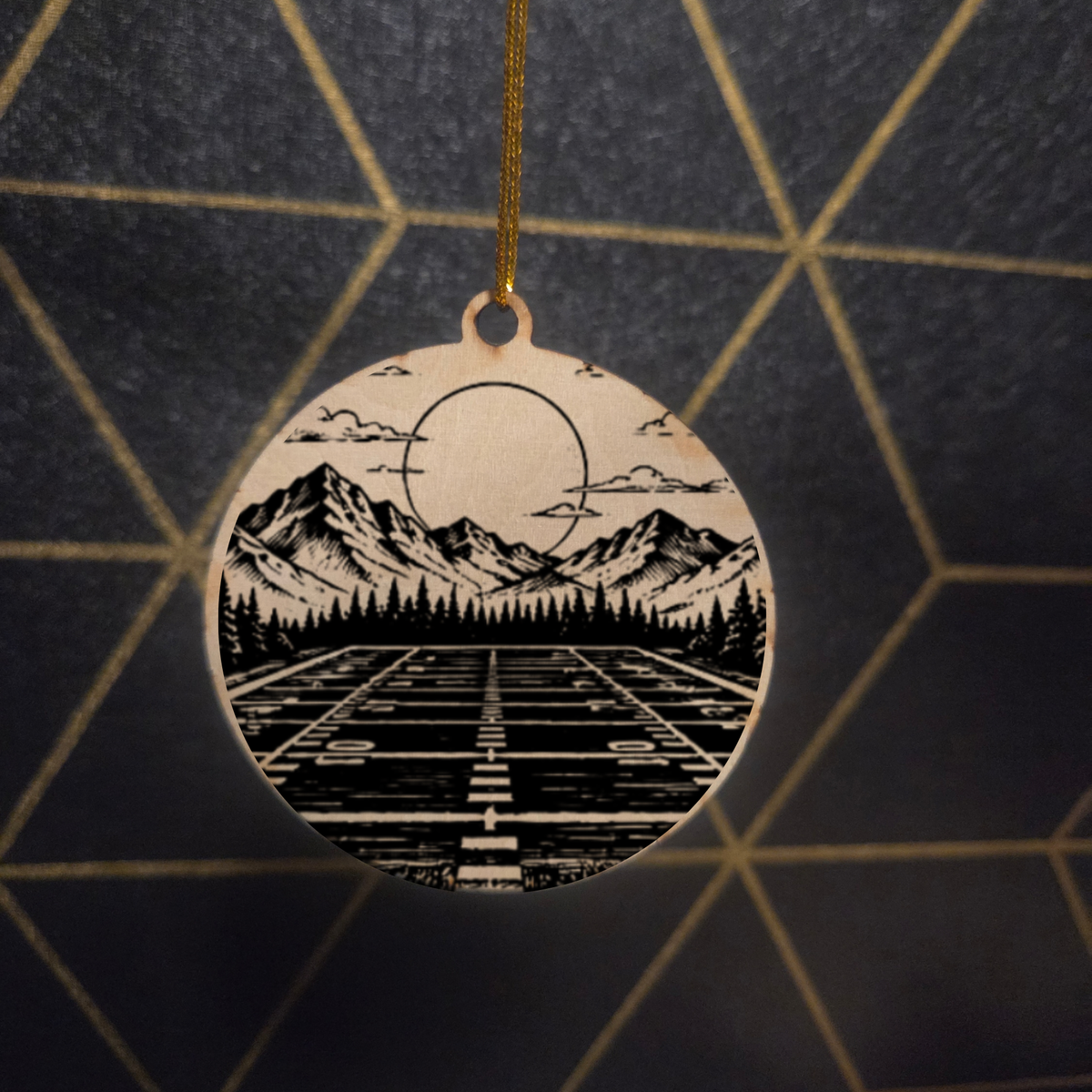 Football— Wood Cut 3" Christmas Ornament