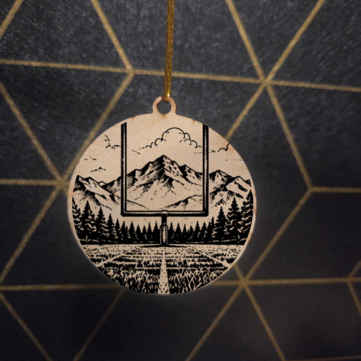 Football— Wood Cut 3" Christmas Ornament