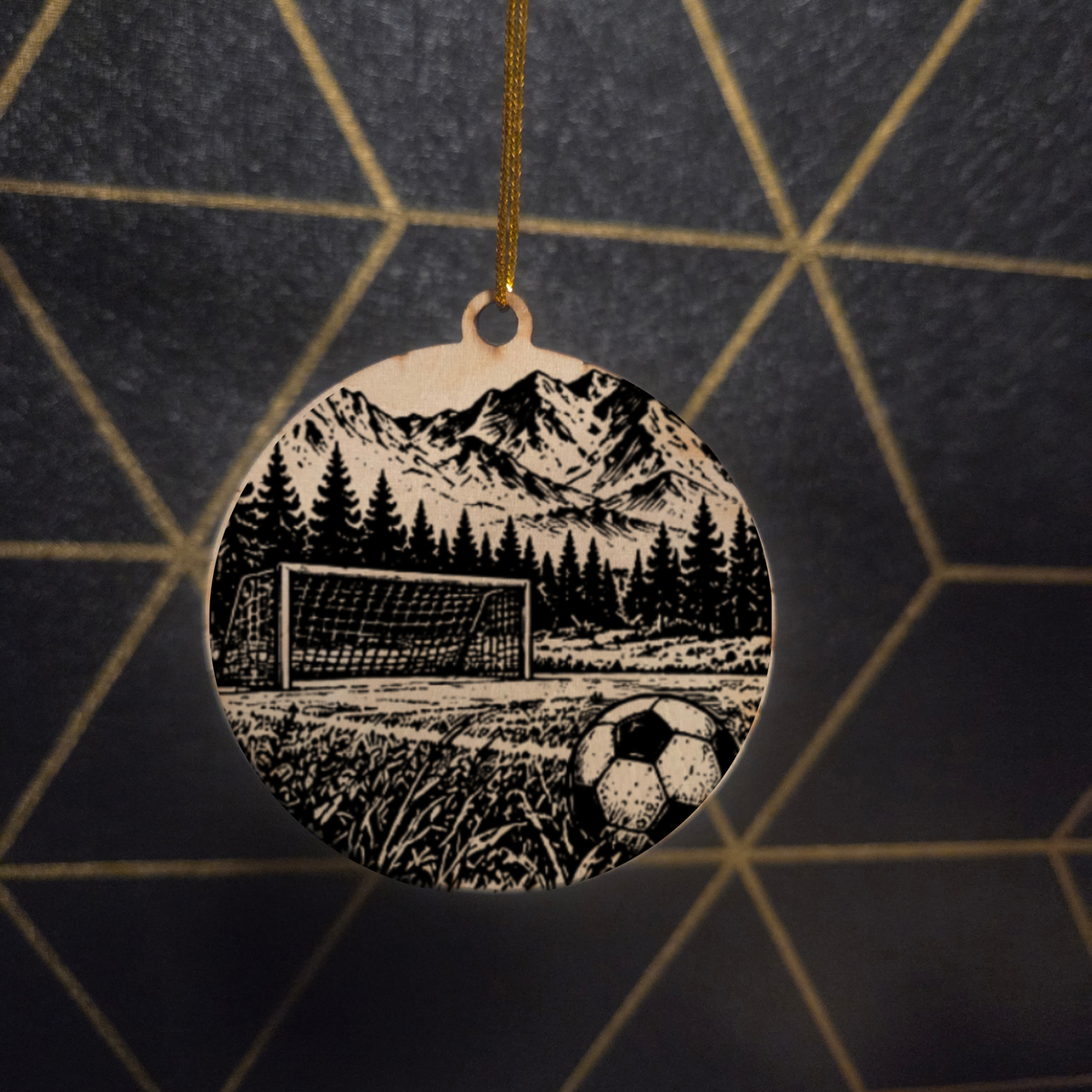 Soccer — Wood Cut 3" Christmas Ornament