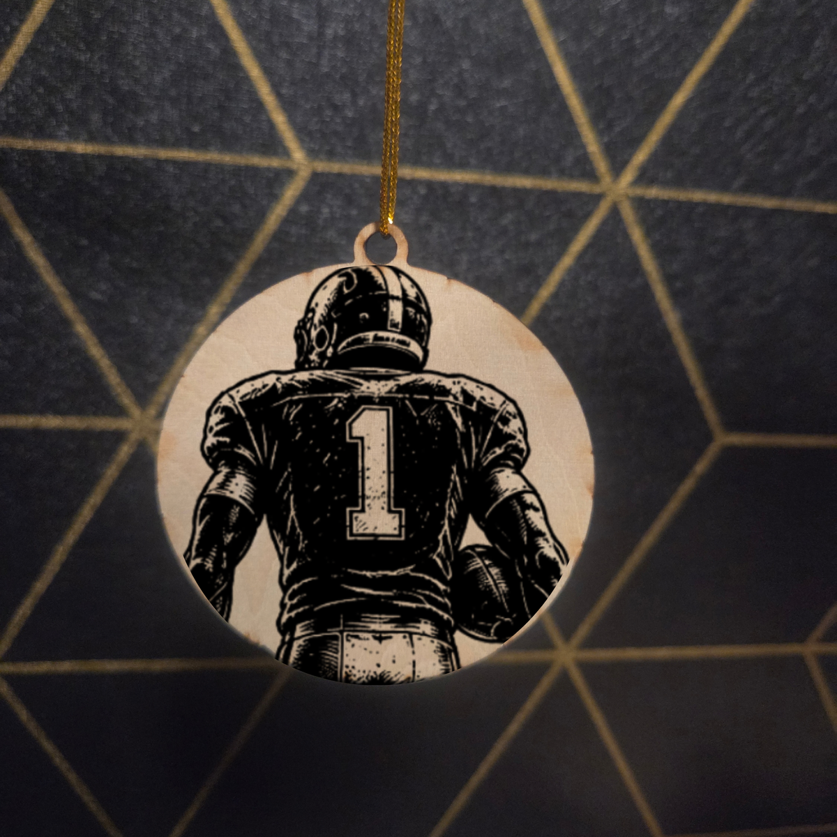 Football— Wood Cut 3" Christmas Ornament