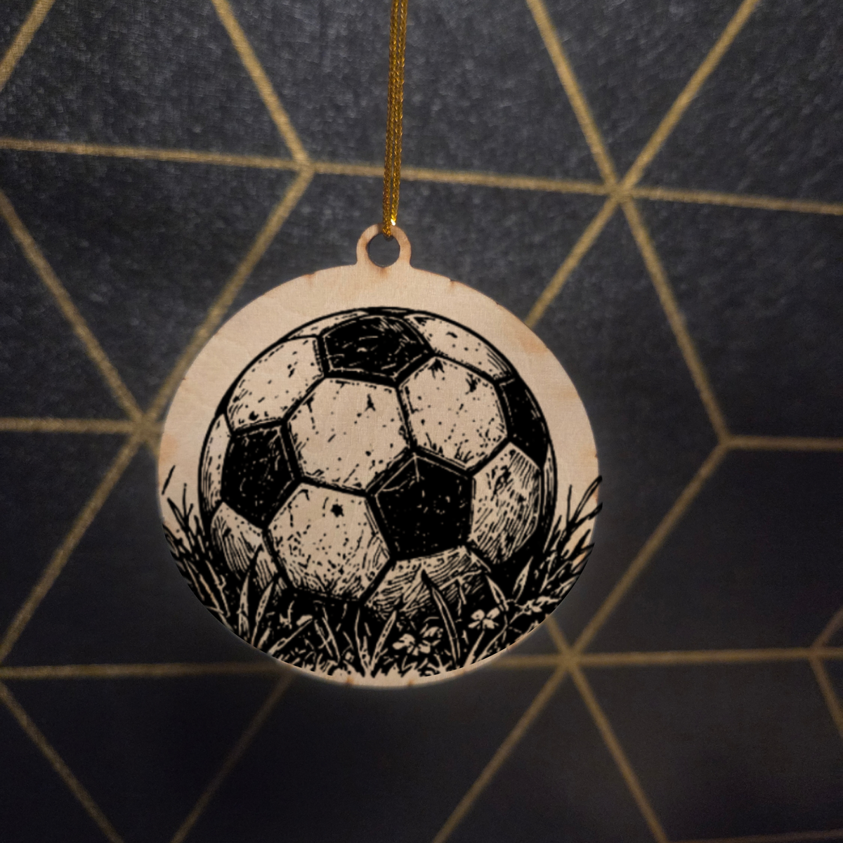 Soccer — Wood Cut 3" Christmas Ornament