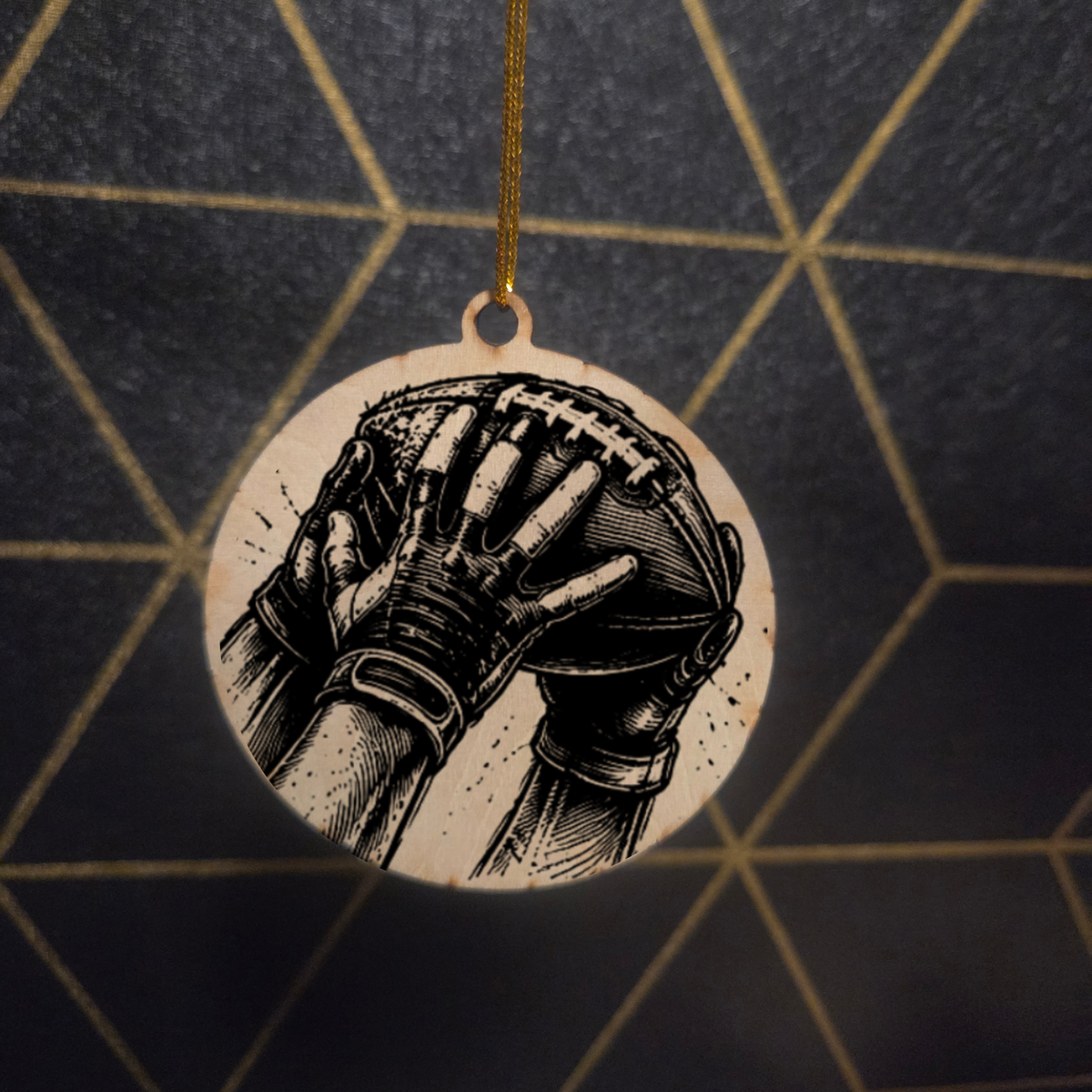 Football— Wood Cut 3" Christmas Ornament