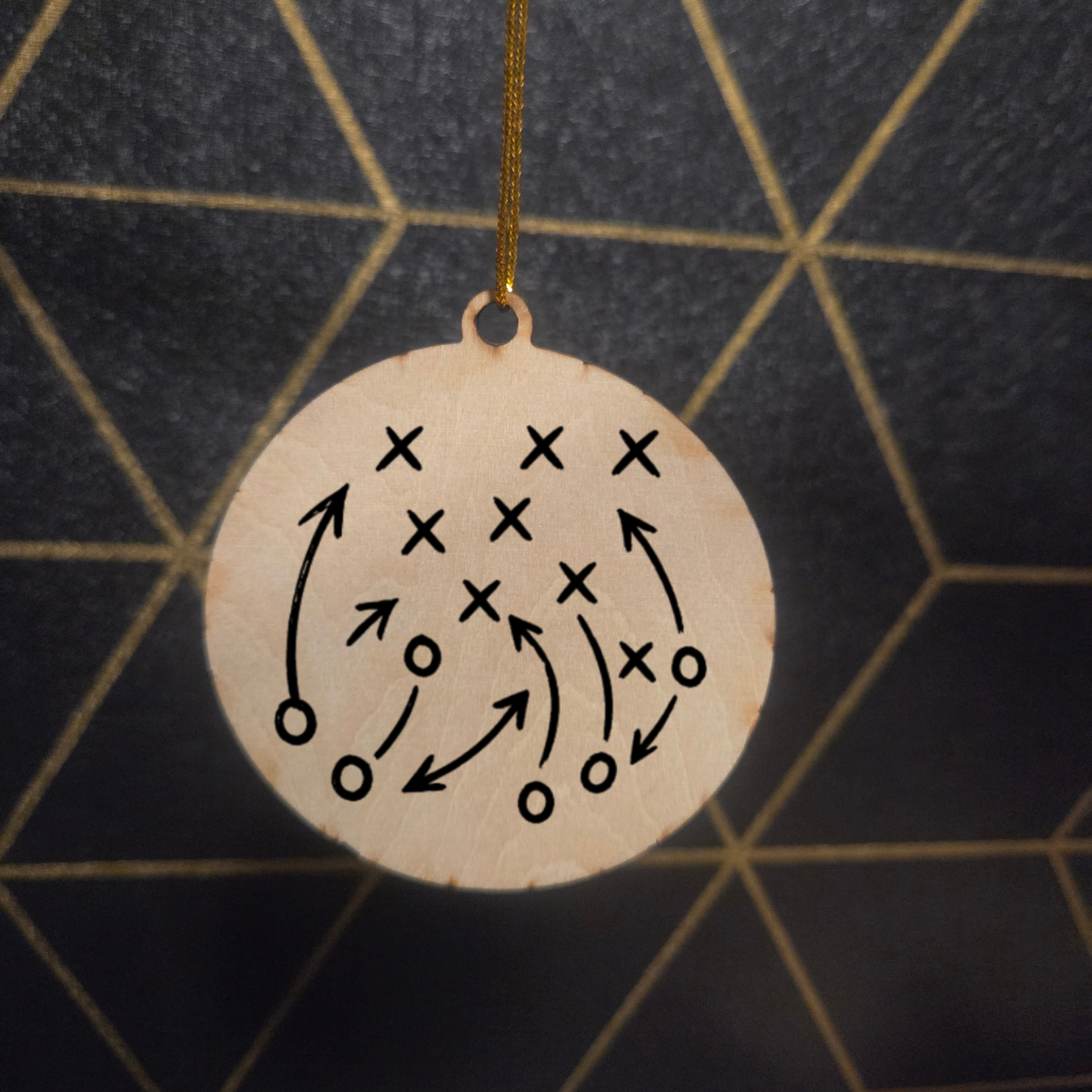 Football— Wood Cut 3" Christmas Ornament