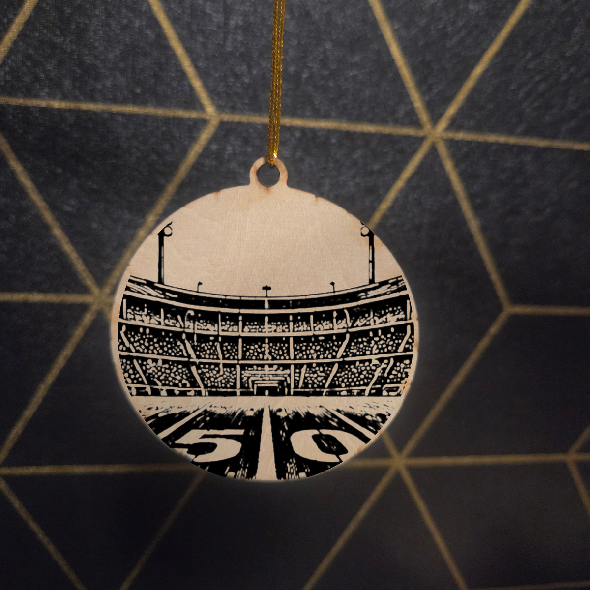 Football— Wood Cut 3" Christmas Ornament
