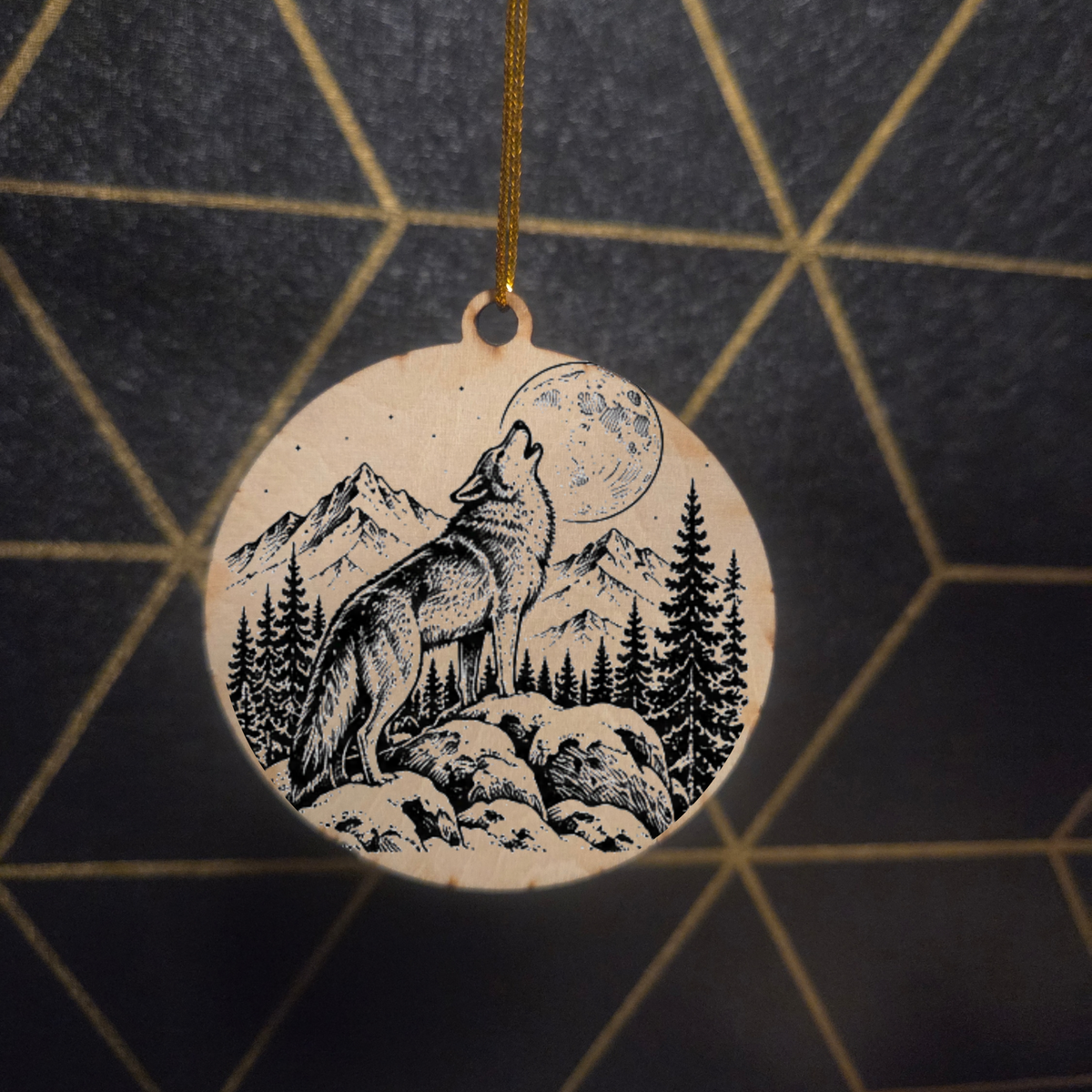 Mountain Christmas— Wood Cut 3" Christmas Ornament