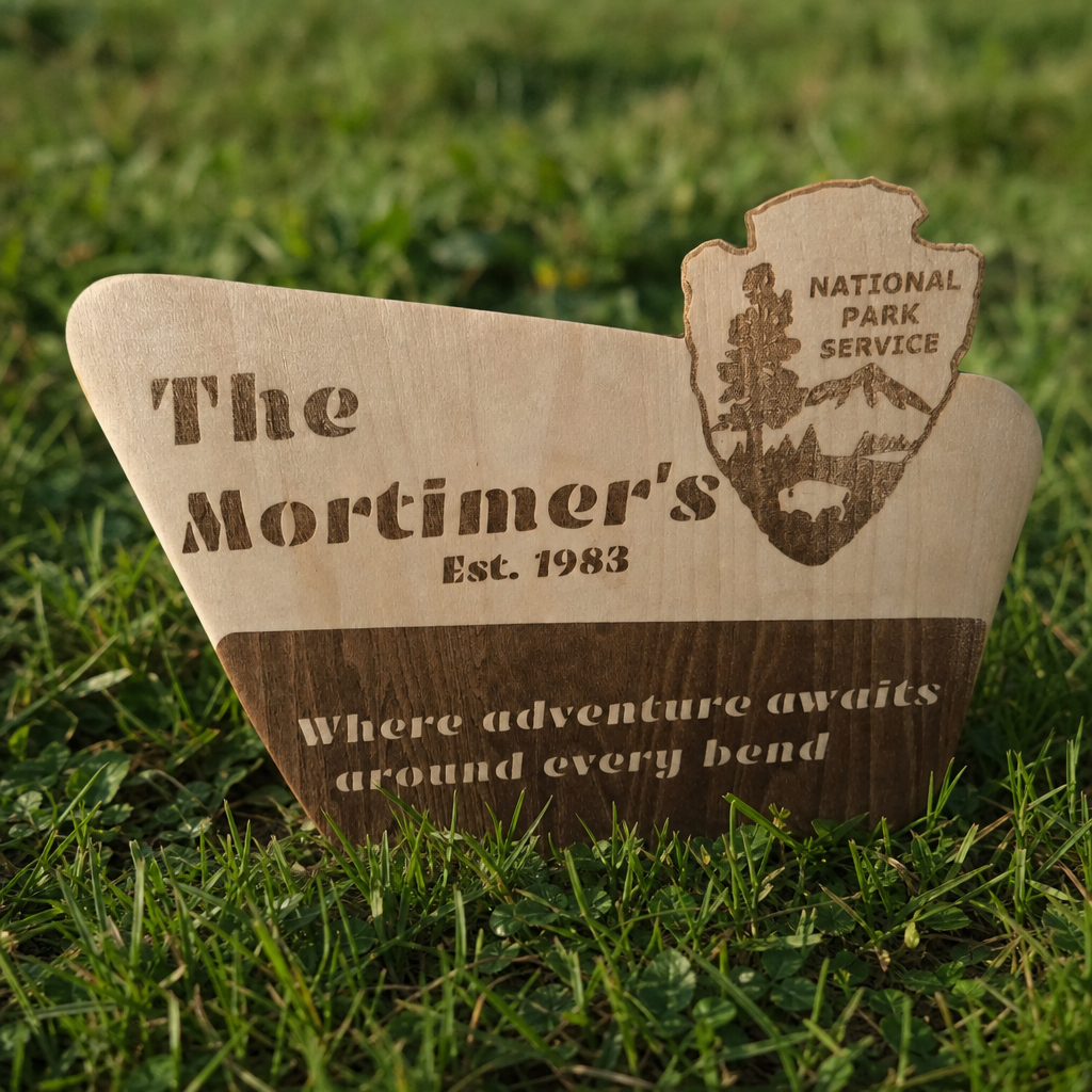 Custom Engraved Family Name National Parks Sign