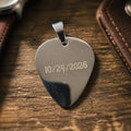 Custom Engraved Stainless Steel Guitar Pick Pendant