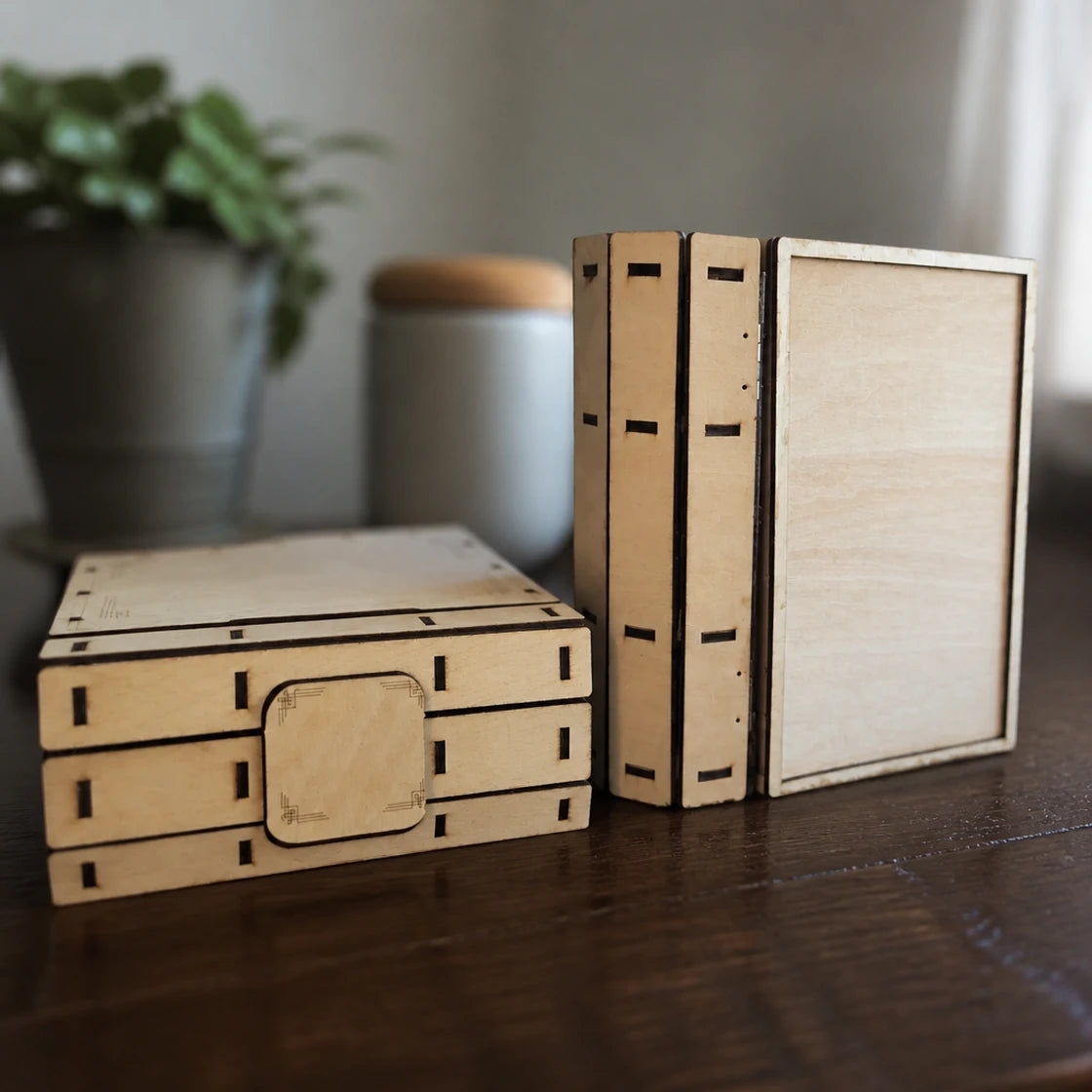 Book style double deck box