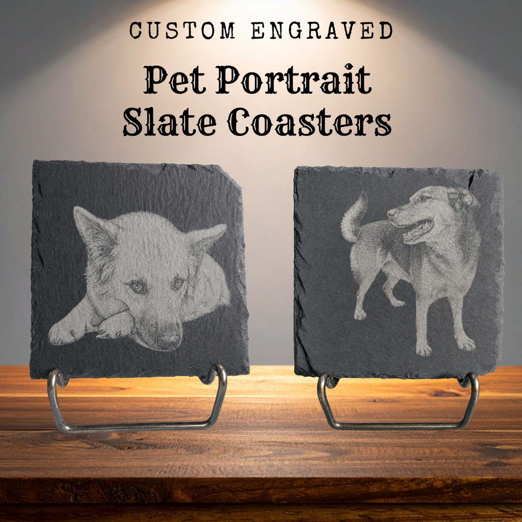 Custom Engraved Slate Coasters