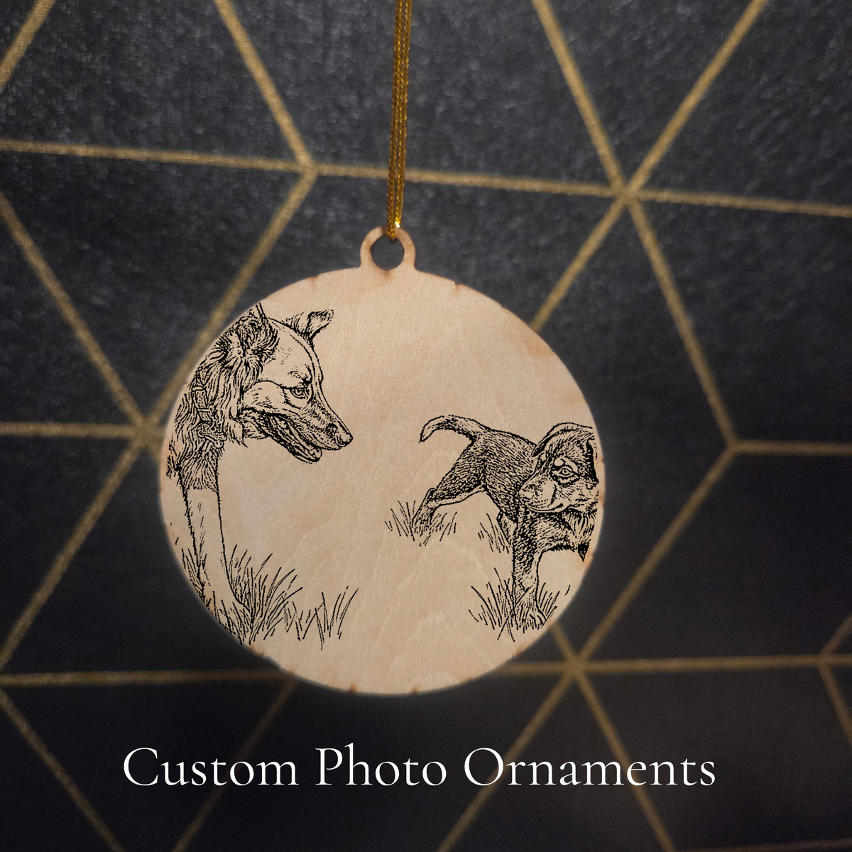 Custom Photo Engraving — Wood Cut 3" Christmas Ornament